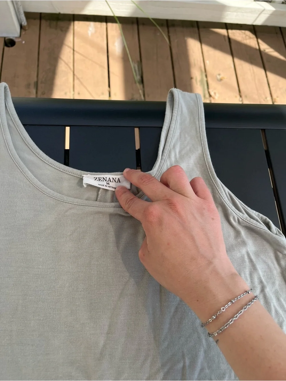 Zenana Outfitters Cream Scoop Neck Tank Top - Picture 2 of 3